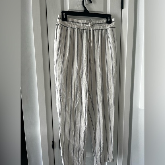 Vero Moda Linen Blend Striped Drawstring Pants Small - Picture 9 of 11